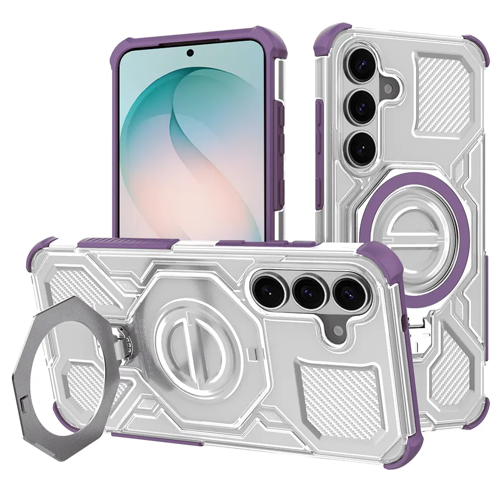 Techsuit - Carbon Shield PRO - Samsung Galaxy S26 Plus - Fialová transparentní