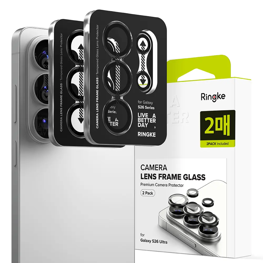 Ringke - Camera Lens Frame Glass (2 ks) ochranné sklo na čočku fotoaparátu pro Samsung Galaxy S26 Ultra - černé