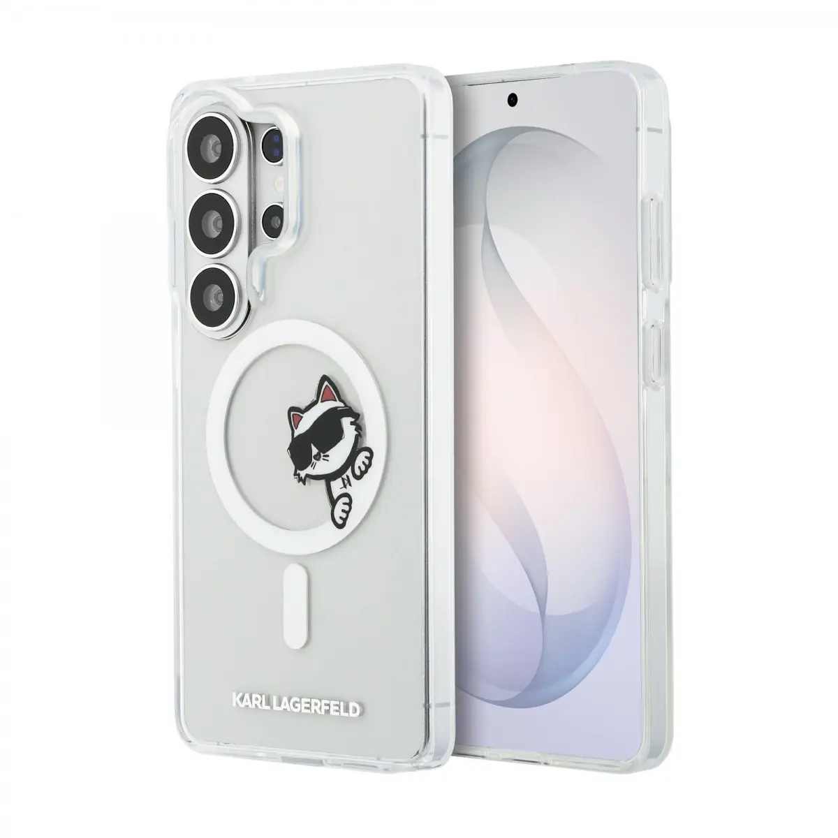 Zadní kryt Karl Lagerfeld IML Choupette Peekaboo Logo Magnetic pro Samsung Galaxy S26 Ultra průhledný