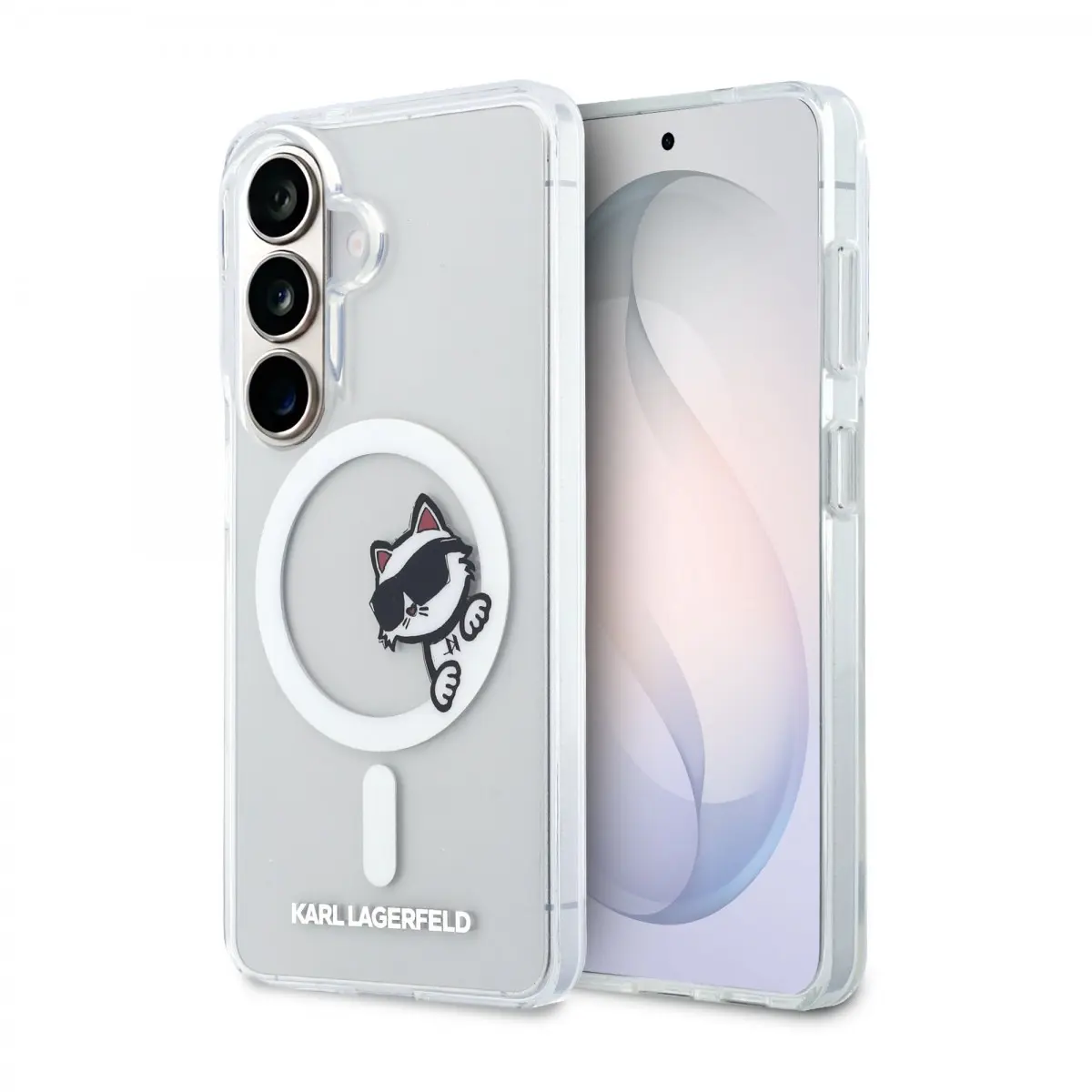 Zadní kryt Karl Lagerfeld IML Choupette Peekaboo Logo Magnetic pro Samsung Galaxy S26 průhledný