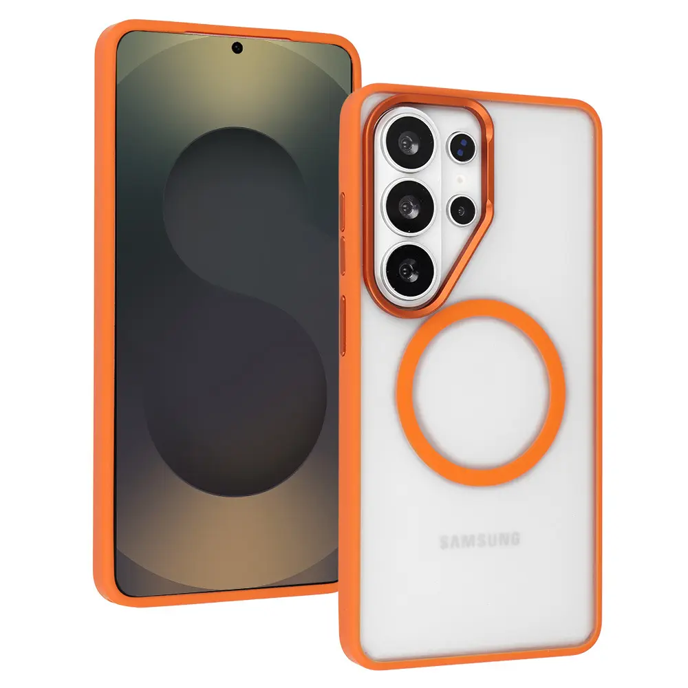 Kryt Liavec Soft Metal Frame pro Samsung Galaxy S26 Ultra oranžový