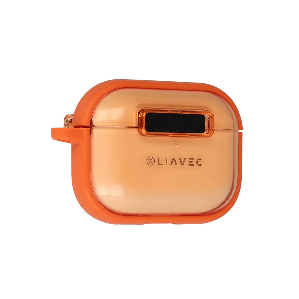 Pouzdro Liavec SlideLock pro Apple AirPods Pro 3 transparent-orange