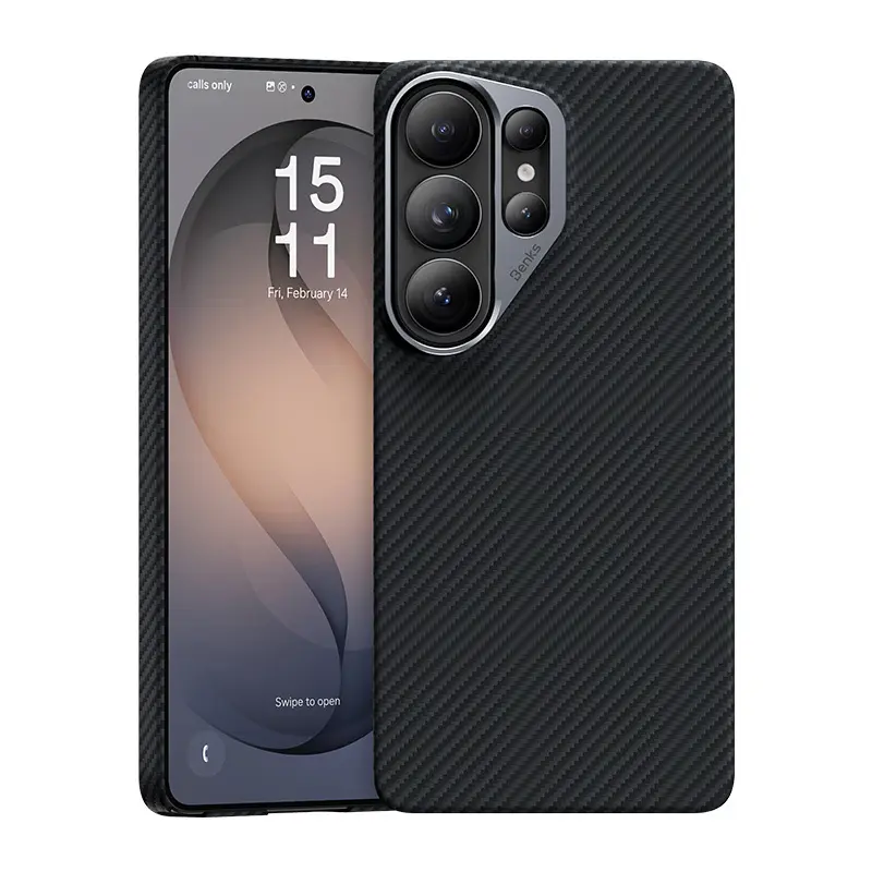Magnetický kryt s kovovým rámečkem Benks Armor Air Kevlar 600D pro Samsung Galaxy S26 Ultra - černý