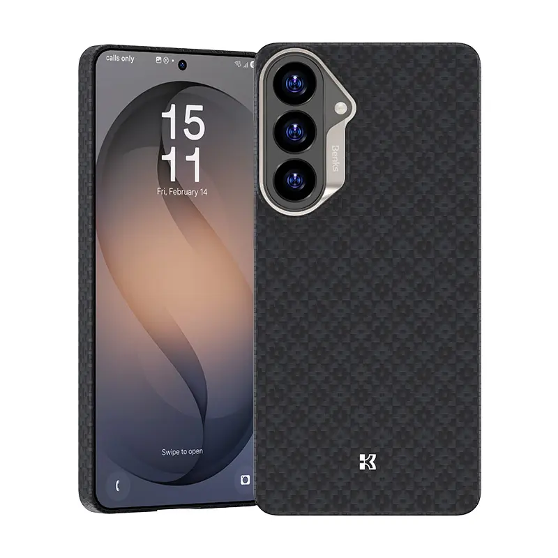 Magnetický kryt s kovovým rámečkem Benks Armor Air Grid Kevlar 600D pro Samsung Galaxy S26 Plus - černý