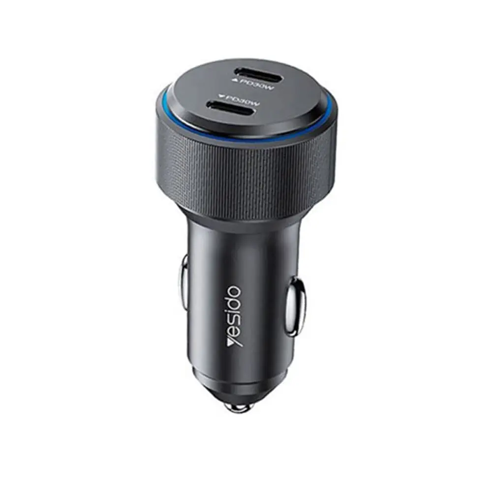 Yesido - Autonabíječka (Y48) - 2x Type-C, Rychlé nabíjení, 60W - Černá