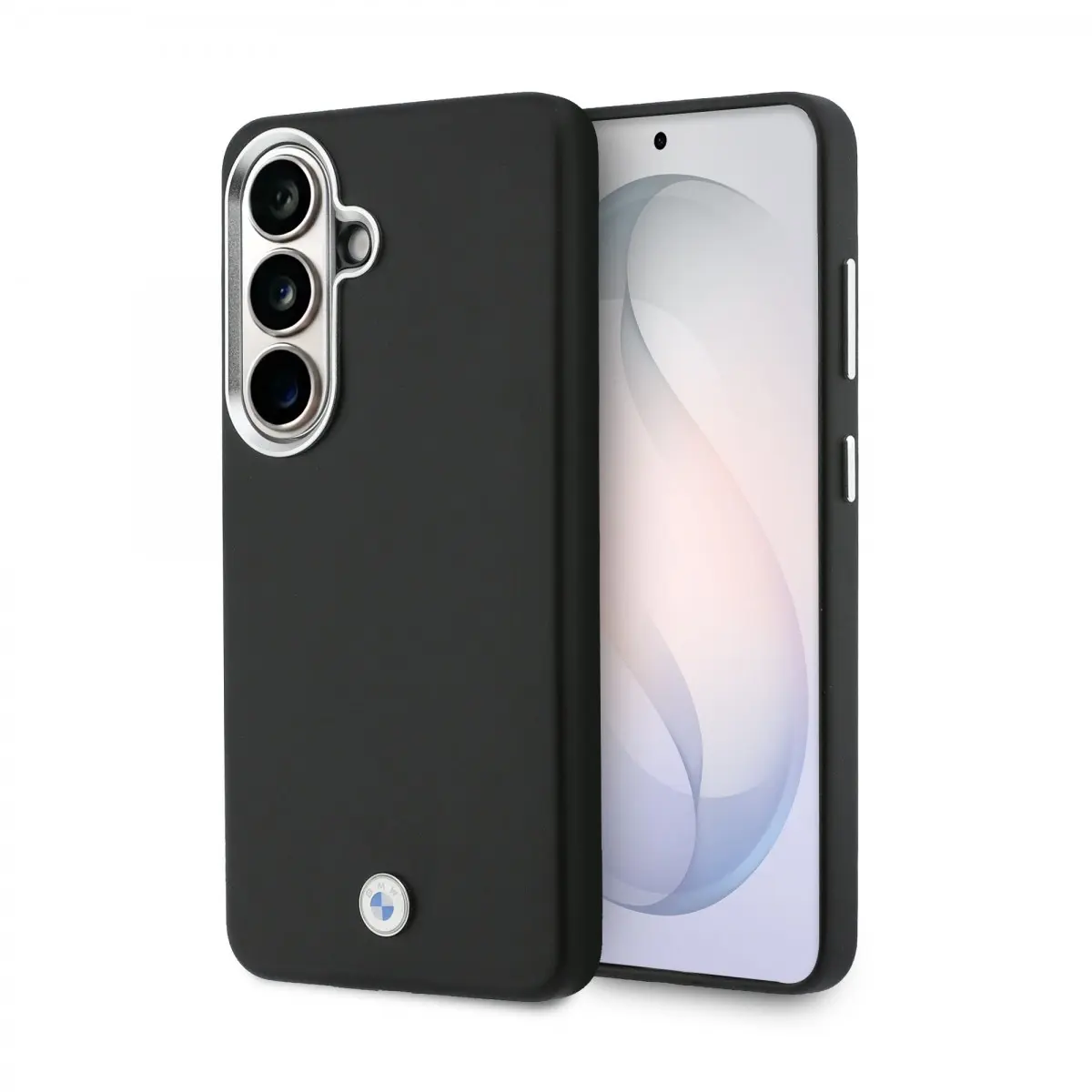 Zadní kryt BMW Signature PU Leather Metal Logo Magnetic pro Samsung Galaxy S26 černý