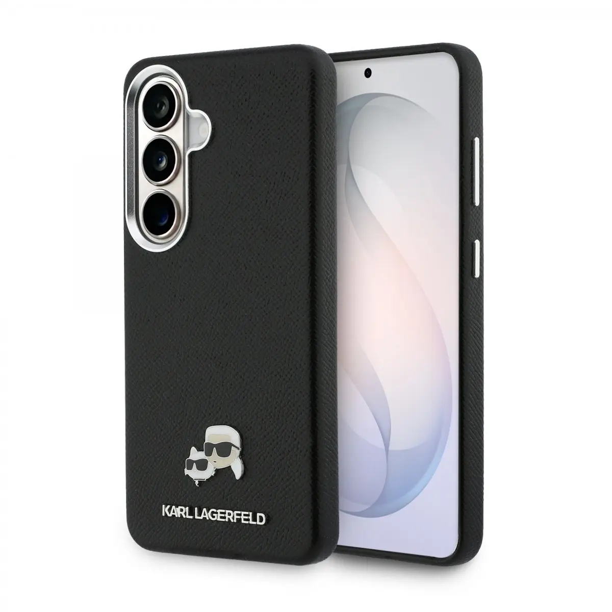 Zadní kryt Karl Lagerfeld Grained PU Leather K&amp;CH Heads Magnetic pro Samsung Galaxy S26 černý