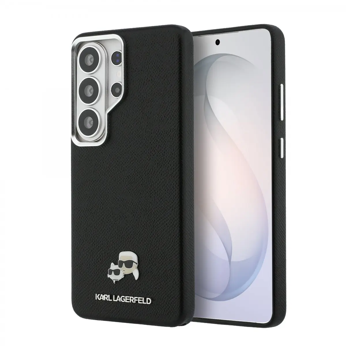 Zadní kryt Karl Lagerfeld Grained PU Leather K&amp;CH Heads Magnetic pro Samsung Galaxy S26 Ultra černý