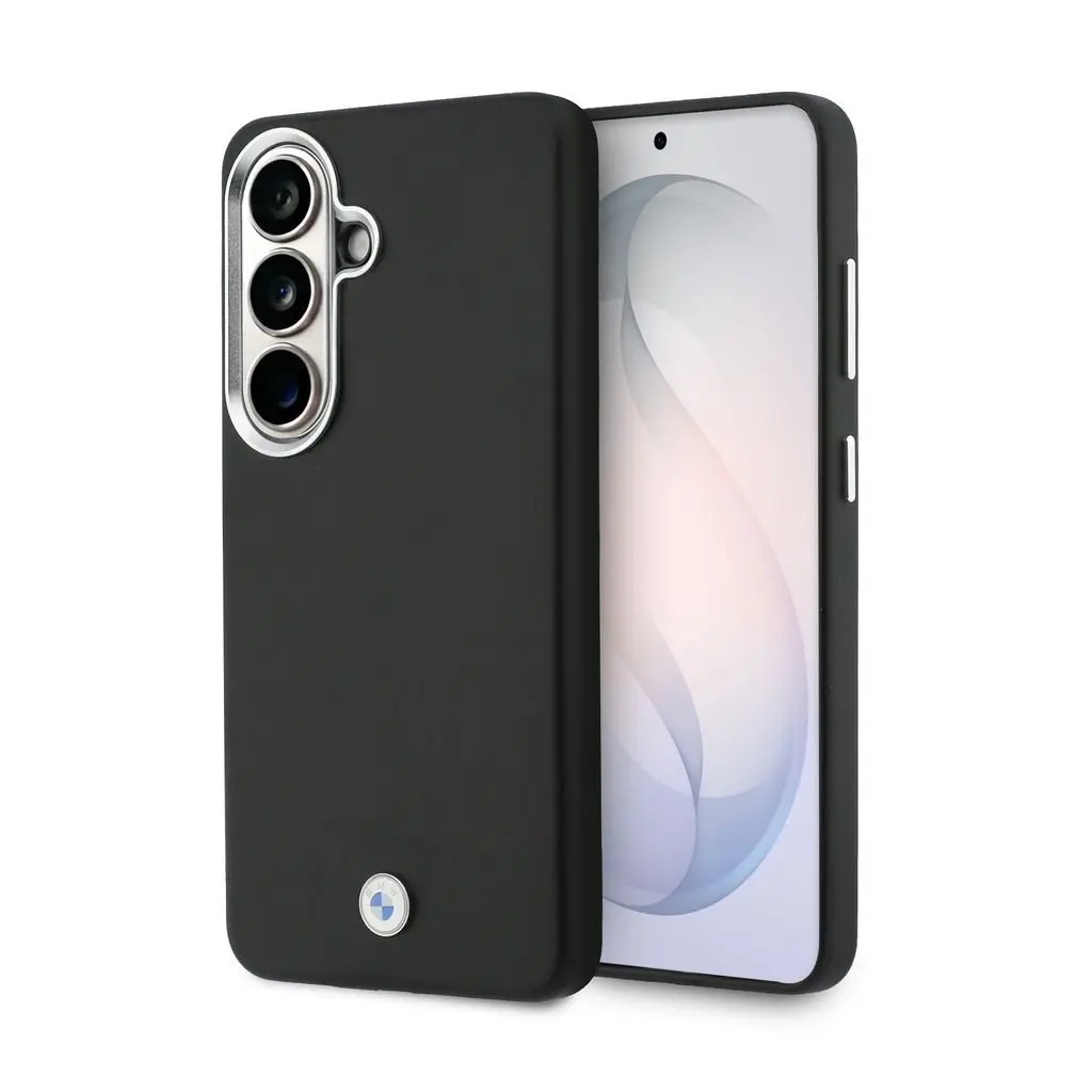 Zadní kryt BMW Signature PU Leather Metal Logo Magnetic pro Samsung Galaxy S26+ černý