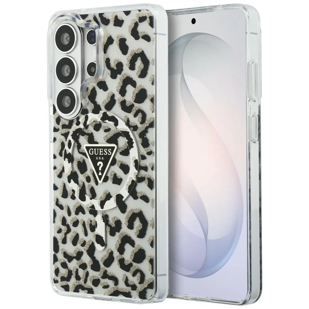 Guess - Kryt IML Leopard Print Triangle MagSafe (GUHMS26LHLEGTGLK) - Samsung Galaxy S26 Ultra - černý