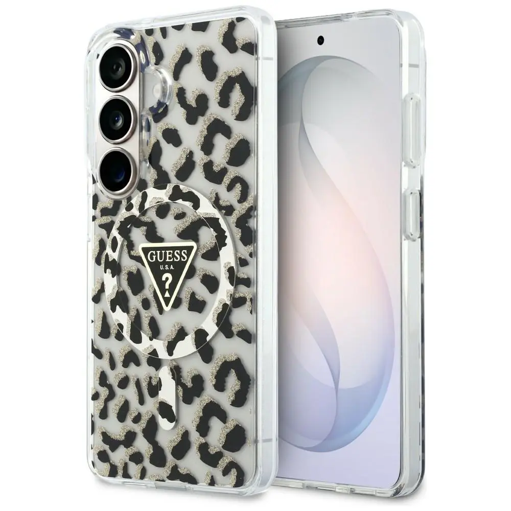 Guess - Kryt IML Leopard Print Triangle (GUHMS26SHLEGTGLK) - Samsung Galaxy S26 - černý