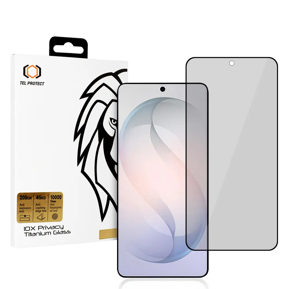 Privátní tvrzené sklo Tel Protect 10X Privacy Titanium pro Samsung Galaxy S26