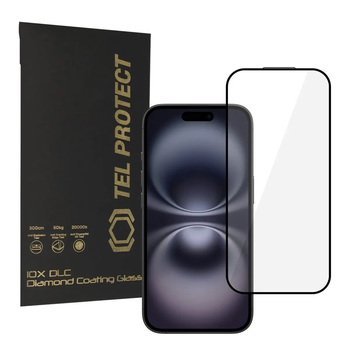 Tvrzené sklo Tel Protect 10X HD DLC s diamantovou vrstvou pro iPhone 16/15