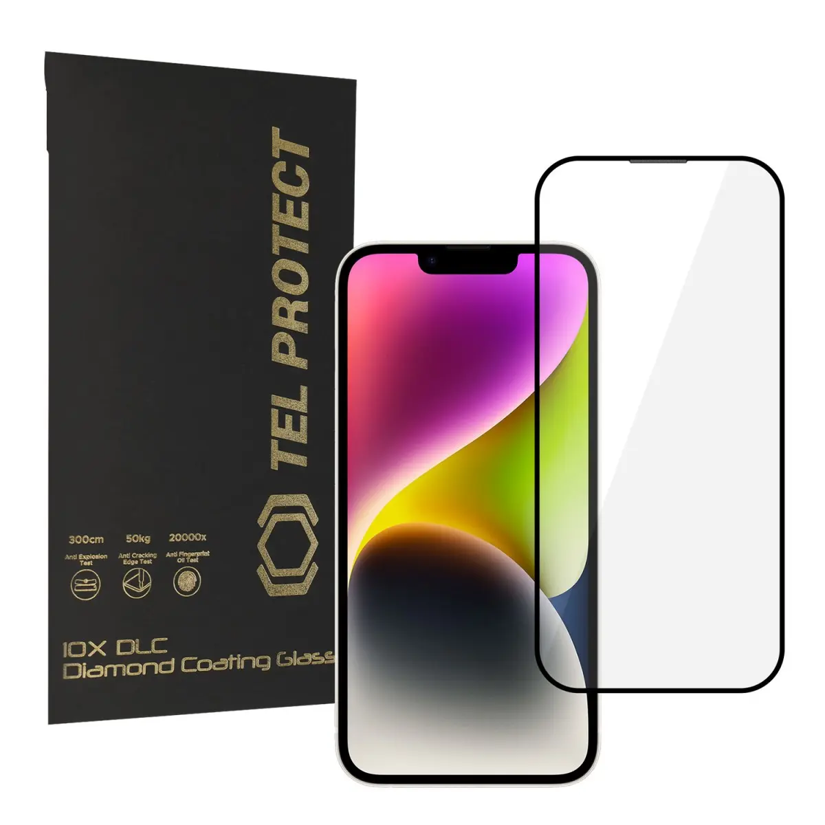 Ochranné tvrzené sklo Tel Protect 10X HD DLC Diamond Coating pro iPhone 16e/14/13 Pro/13