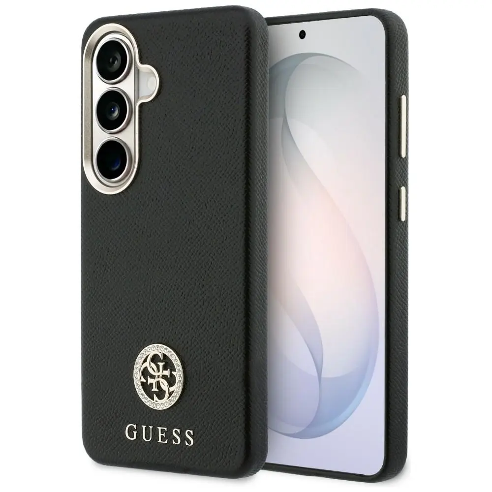 Guess - Rhinestone Round Logo (GUHMS26SPGCRMDEK) - Samsung Galaxy S26 - Černá