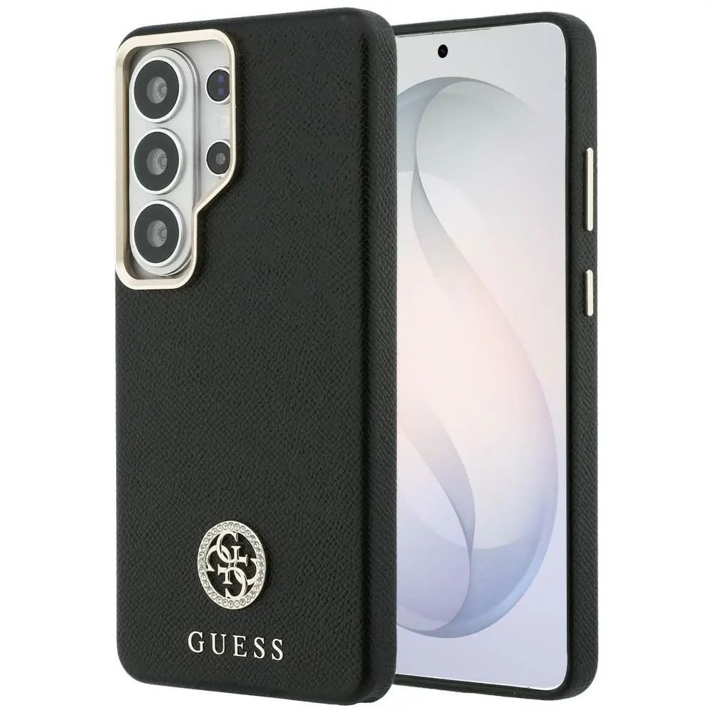 Guess - Rhinestone Round Logo MagSafe (GUHMS26LPGCRMDEK) - Samsung Galaxy S26 Ultra - Černá