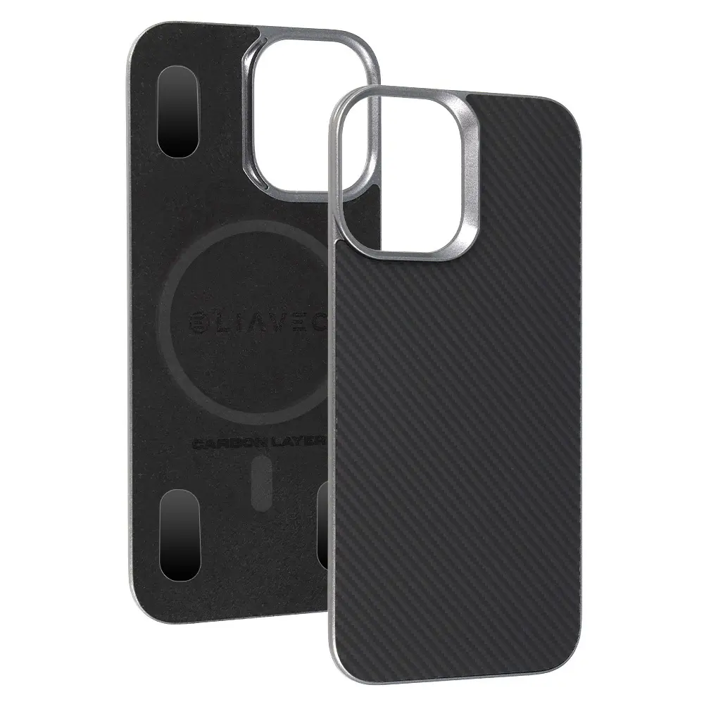 Aramidový kryt Liavec Carbon Layer MagSafe pro iPhone 17 černý