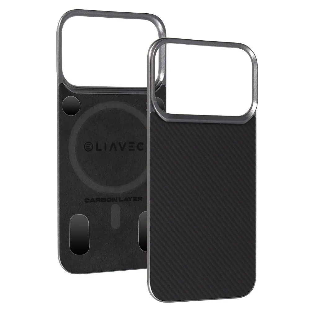 Aramidový kryt Liavec Carbon Layer MagSafe pro iPhone 17 Pro černý