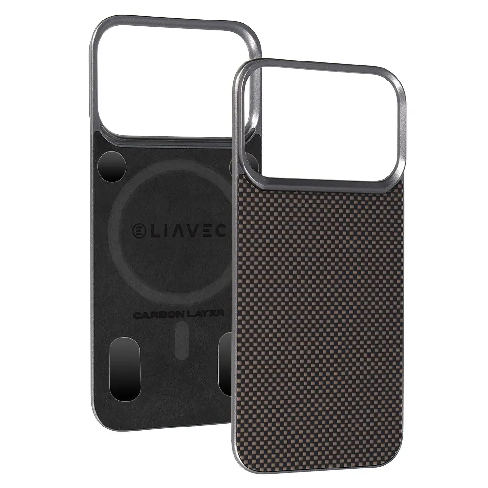 Aramidový kryt Liavec Carbon Layer MagSafe pro iPhone 17 Pro zlatý