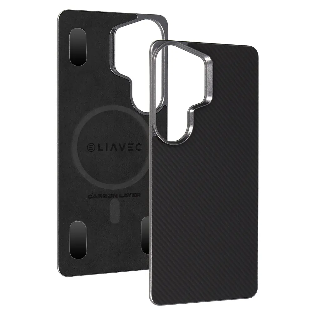 Aramidový kryt Liavec Carbon Layer MagSafe pro Samsung Galaxy S26 Ultra černý