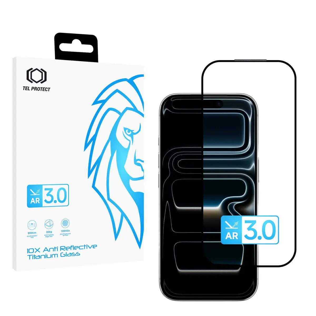 Ochranné tvrzené sklo Tel Protect 10X AR 3.0 AntiReflective Titanium pro iPhone 17 Pro Max