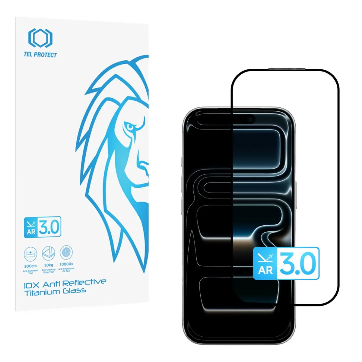 Ochranné tvrzené sklo Tel Protect 10X AR 3.0 AntiReflective Titanium pro iPhone 17 Pro