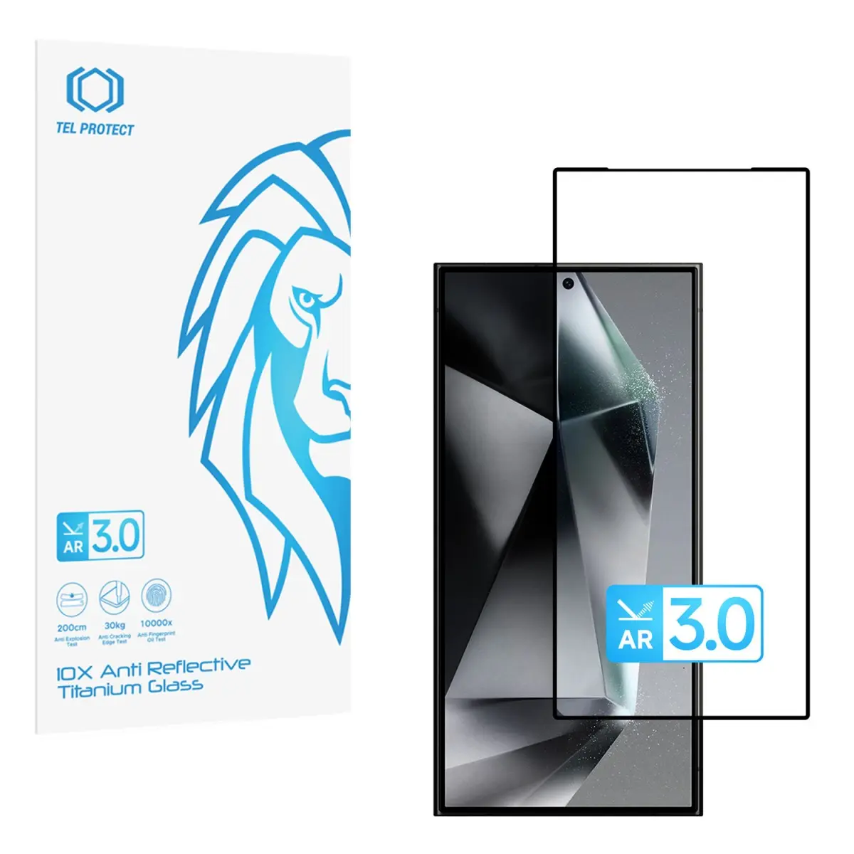 Ochranné tvrzené sklo Tel Protect 10X AR 3.0 AntiReflective Titanium pro Samsung Galaxy S24 Ultra