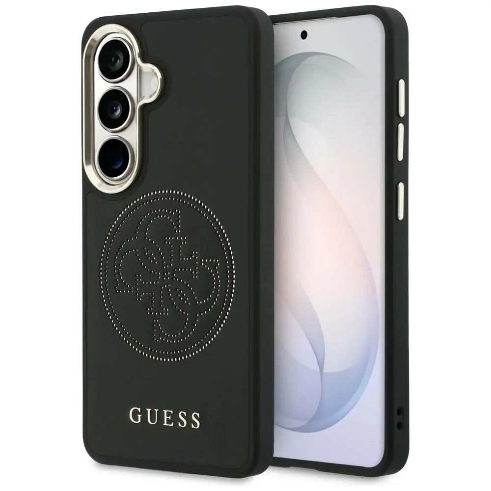 Zadní kryt Guess PU Perforated 4G Logo Magnetic pro Samsung Galaxy S26 černý
