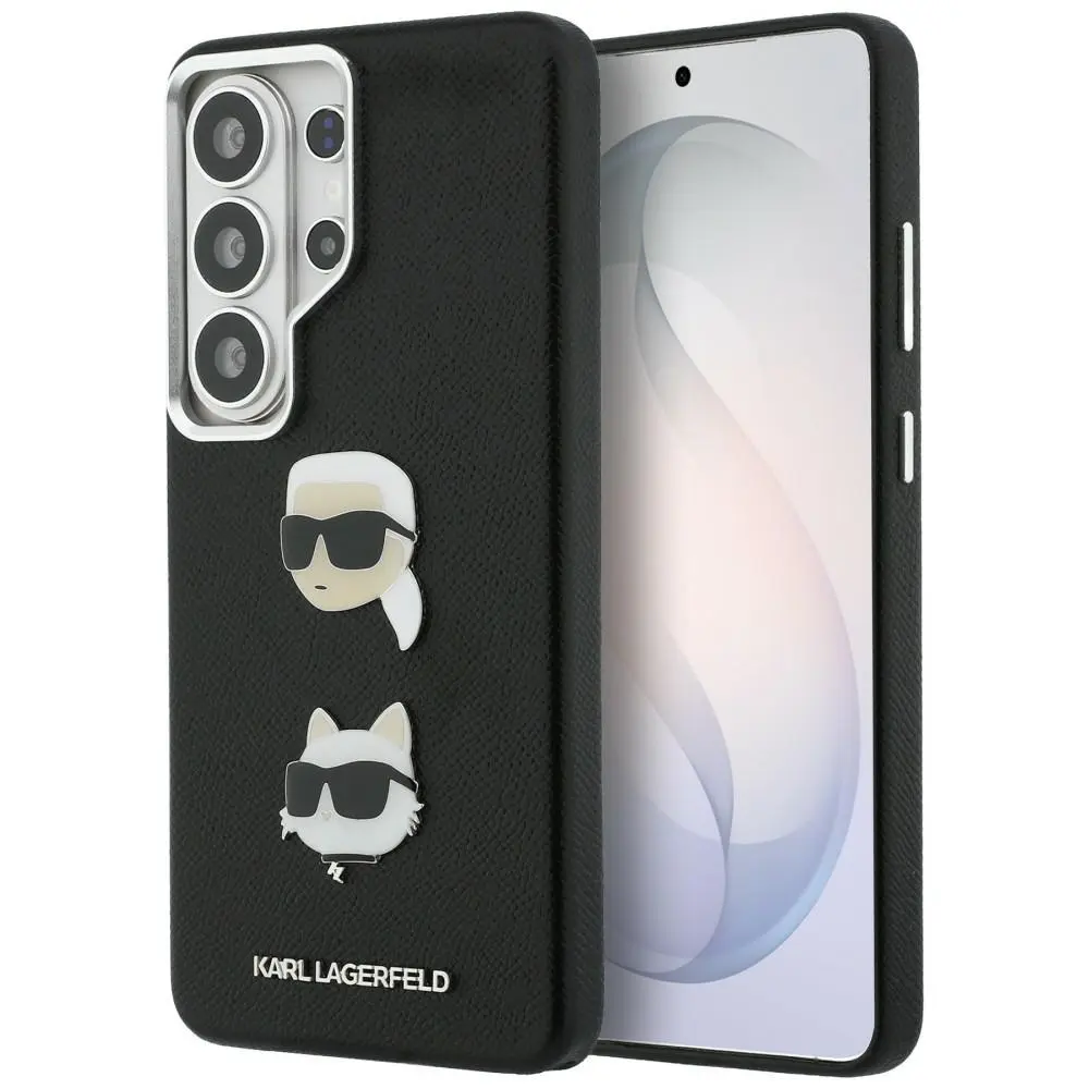 Kryt Karl Lagerfeld - Wrapped Leather Saffiano with K&amp;C Head Pin (KLHCS26LPSFDHPOK) - Samsung Galaxy S26 Ultra Černý