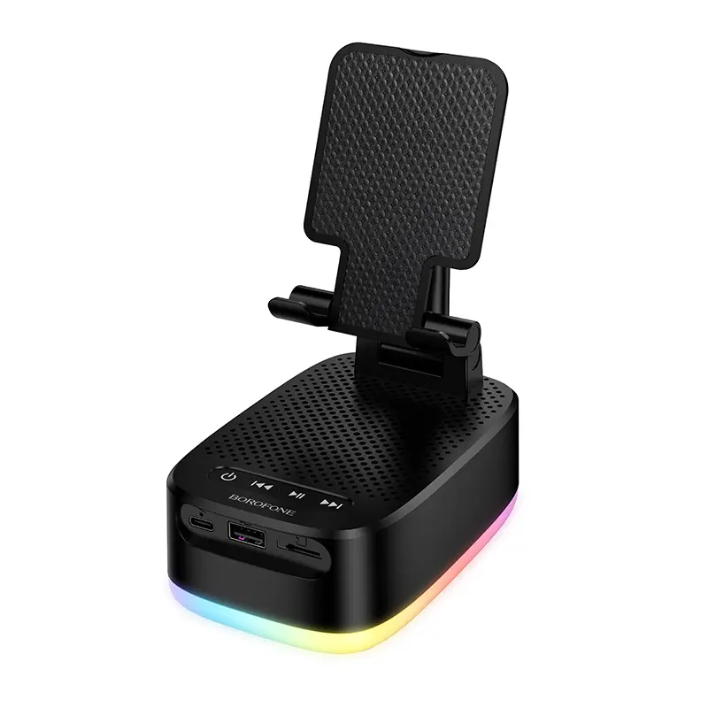 Přenosný Bluetooth reproduktor Borofone BR200 Marea 3v1 s držákem a powerbankou 1500mAh černý