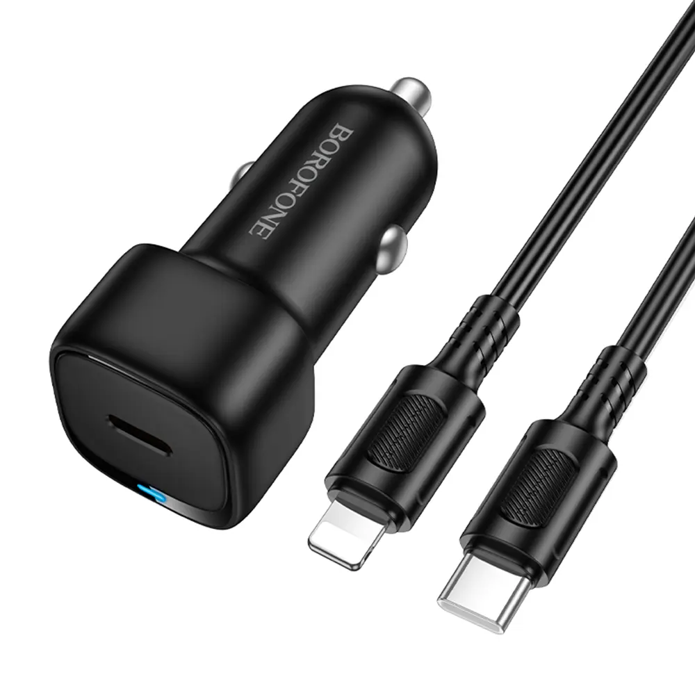 Autonabíječka Borofone BZ34A Cloud s kabelem Type-C na Lightning 20W černá