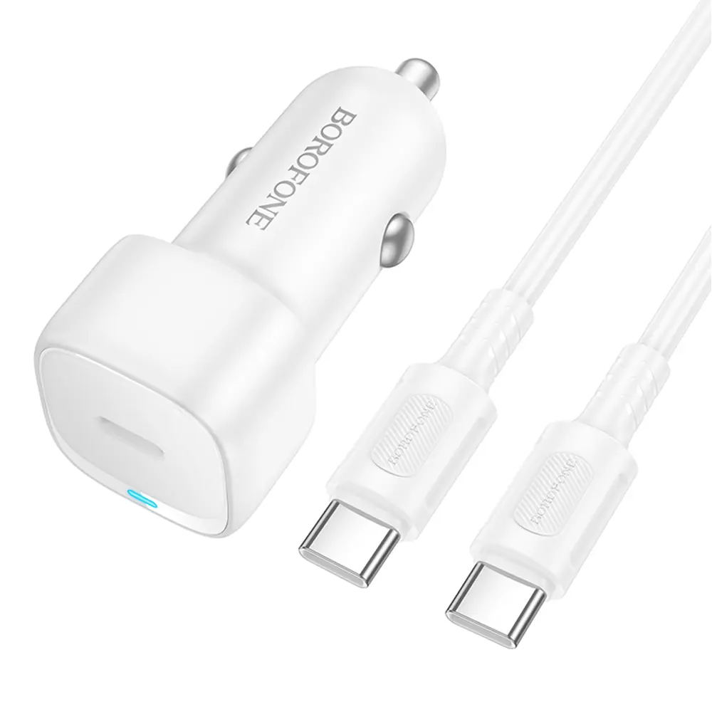 Borofone autonabíječka Cloud BZ34A s kabelem Type-C PD20W bílá