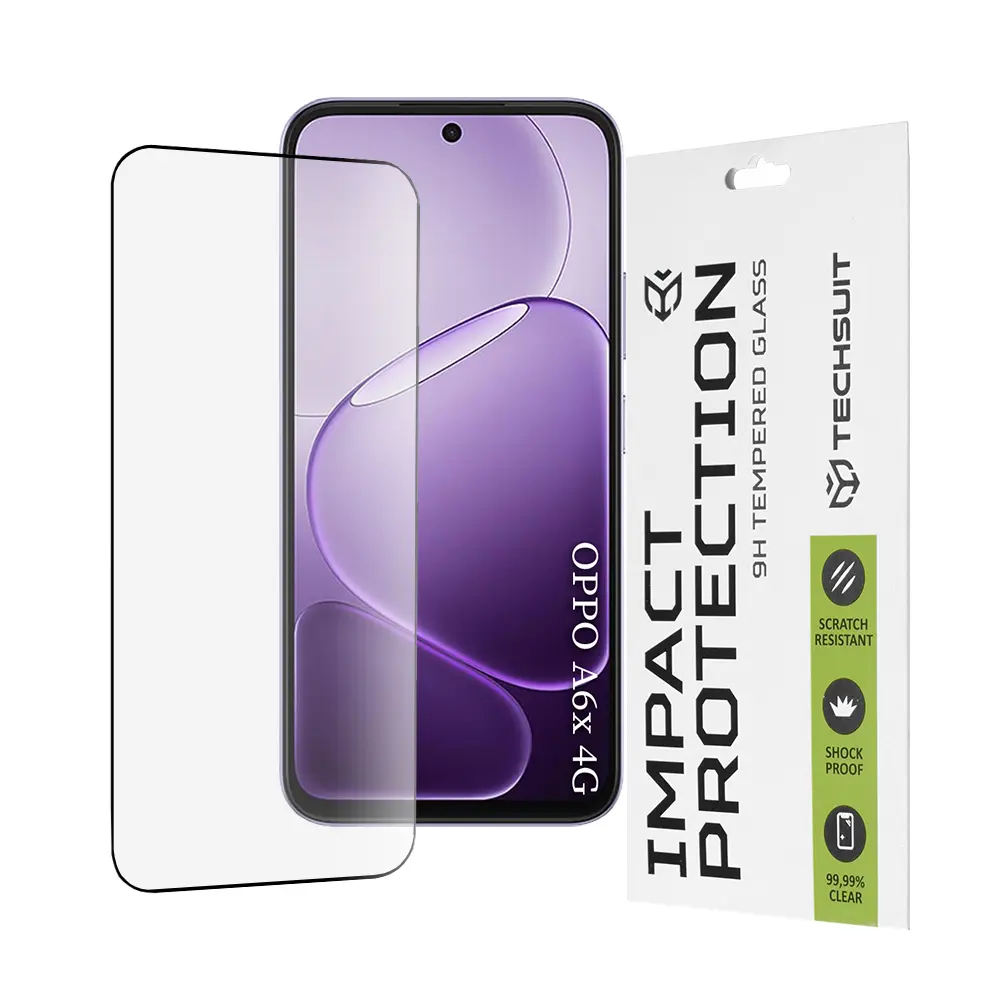 Tvrzené sklo Techsuit 111D Full Cover / Full Glue - Oppo A6x 4G / A6x 5G Černé