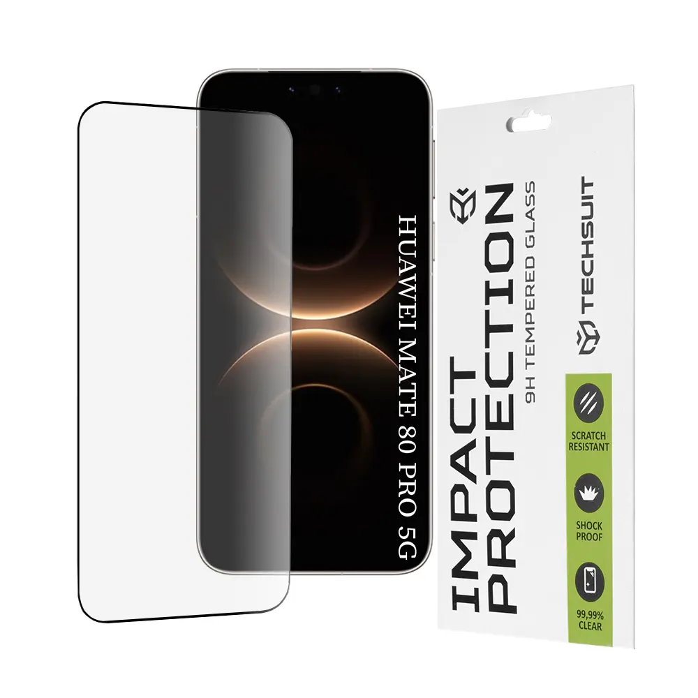 Tvrzené sklo Techsuit 111D Full Cover / Full Glue - Huawei Mate 80 Pro Černé