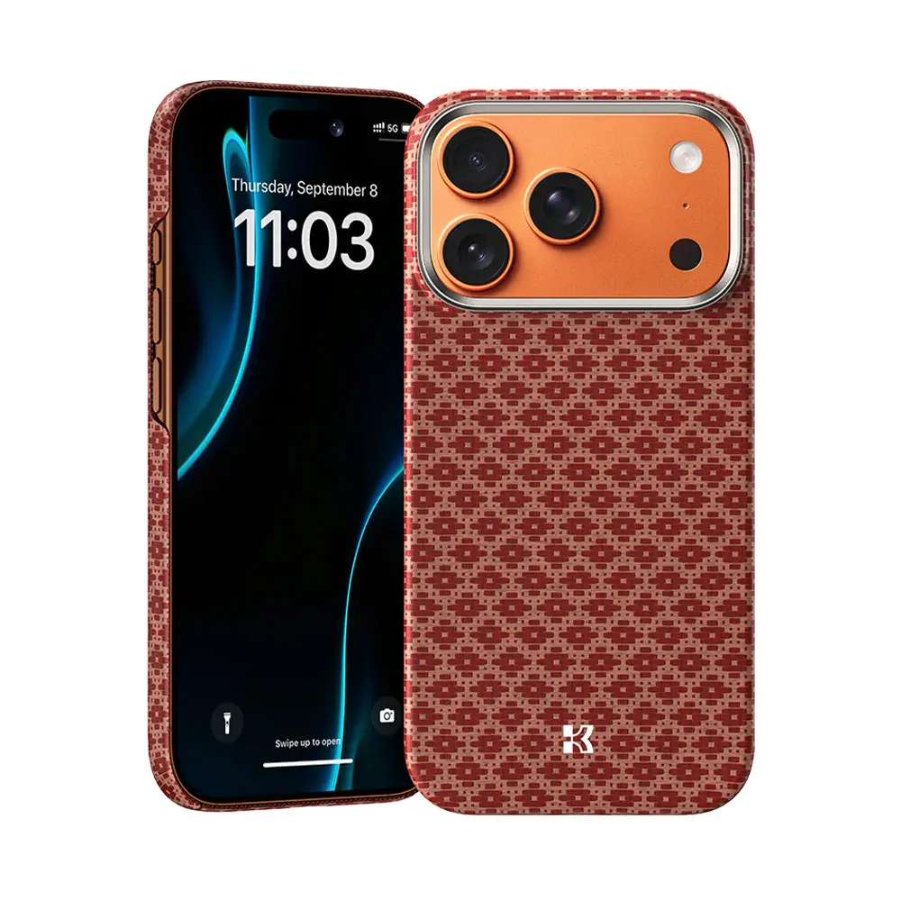 Kryt Benks Magnetic Armor Air Armor Grid Kevlar Metal Frame 600D (H069) pro iPhone 17 Pro oranžový