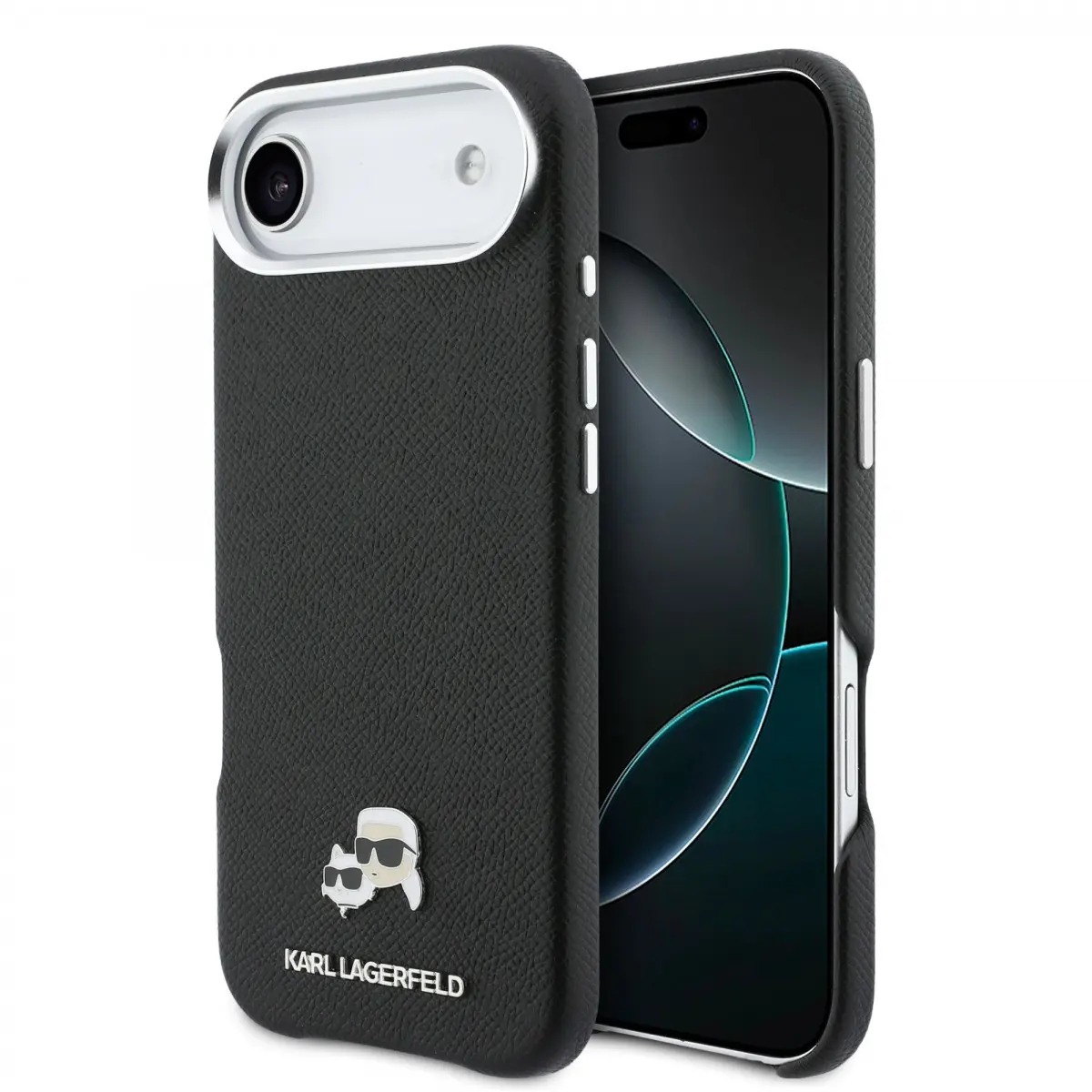 Zadní kryt Karl Lagerfeld PU Karl and Choupette Heads Pins MagSafe pro iPhone Air černý