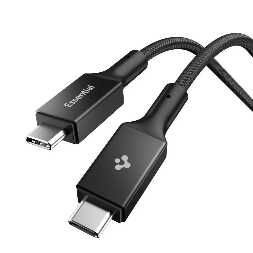 Kabel Spigen - Data Cable Essential EB10015CC (ACA10421) - Fast Charging, Type-C, 100W, 5Gbps, E-Marker Chip, 1.5m Černý