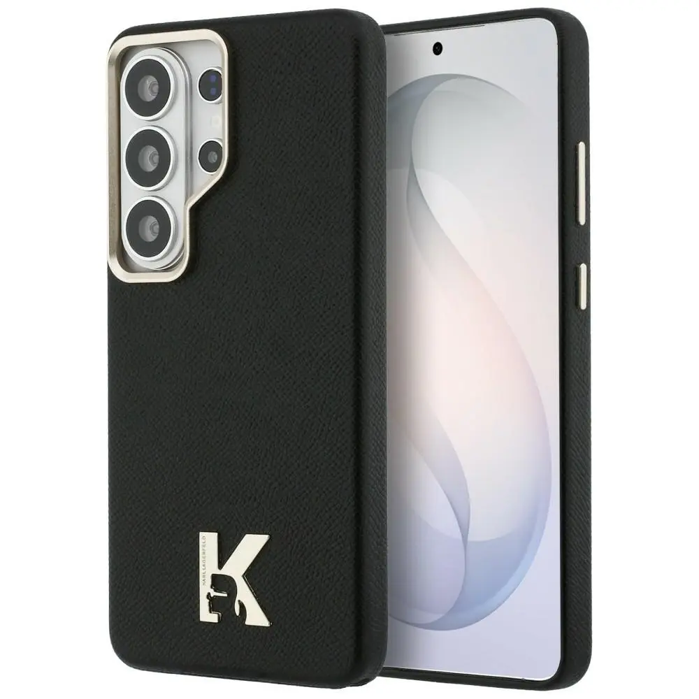 Kryt Karl Lagerfeld - Wrapped Grained Leather with K Head Logo MagSafe - Samsung Galaxy S26 Ultra černý