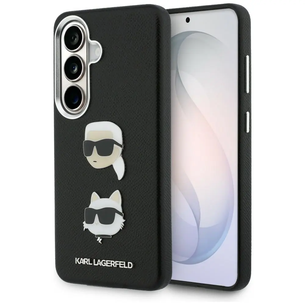 Karl Lagerfeld - Wrapped Leather Saffiano with K&C Head Pin pouzdro pro Samsung Galaxy S26 Plus - černé