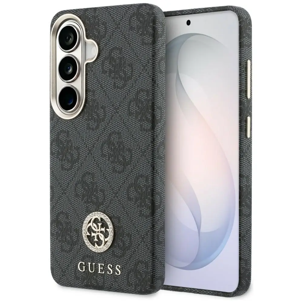 Kryt Guess - Rhinestone Round Logo MagSafe - Samsung Galaxy S26 černý