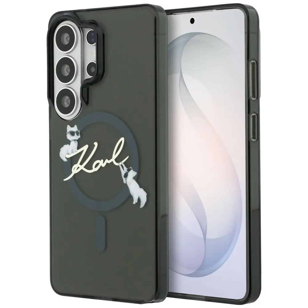 Kryt Karl Lagerfeld - IML Choupette Karl Script Logo MagSafe - Samsung Galaxy S26 Ultra černý