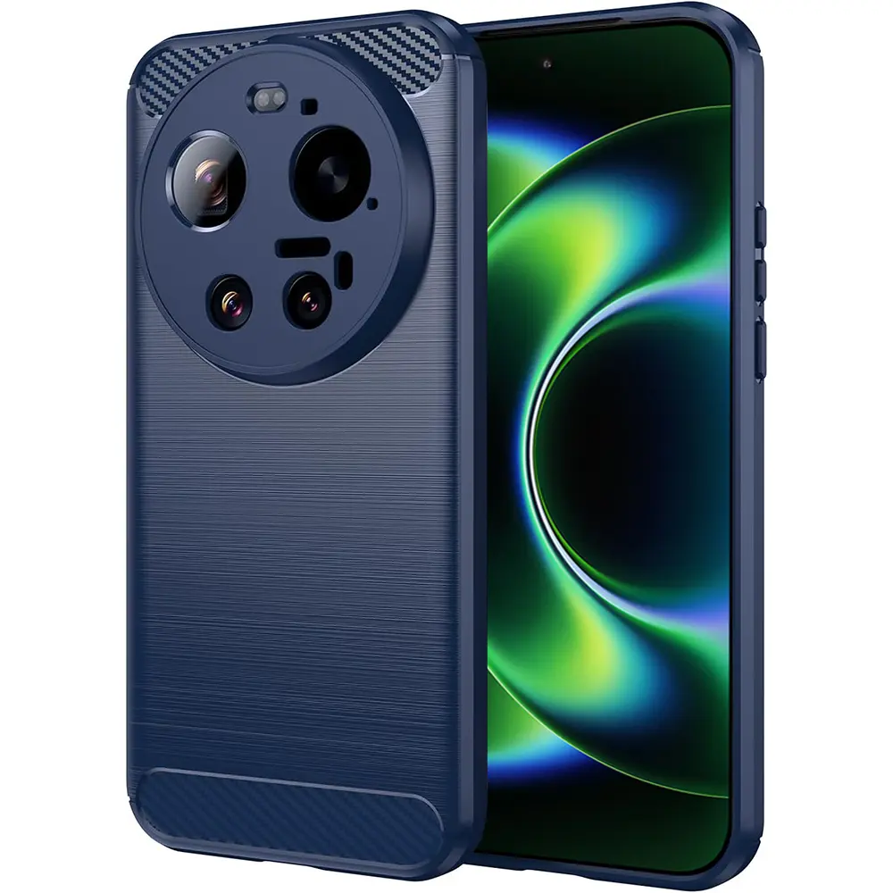 Kryt Techsuit Carbon Silicone pro Xiaomi 17 Ultra modrý