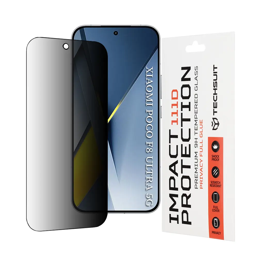 Techsuit - 111D Privacy Full Glue ochranné sklo pro Xiaomi Poco F8 Ultra - černá