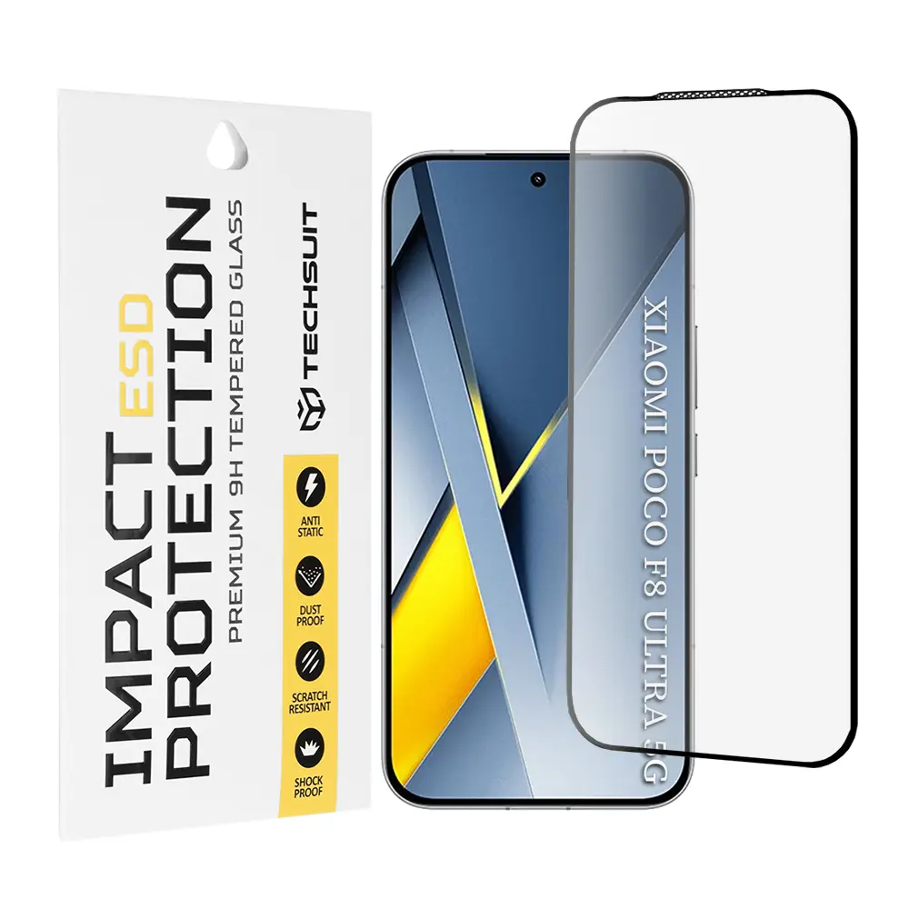 Tvrzené sklo Techsuit ESD pro Xiaomi Poco F8 Ultra černé