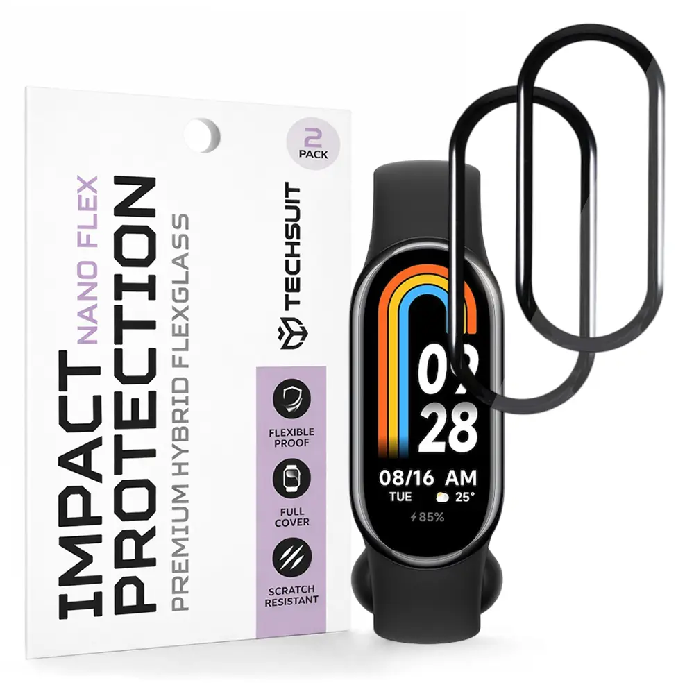 Techsuit Nano Flex, Xiaomi Mi Band 8 / 8 NFC, 2 kusy, černé