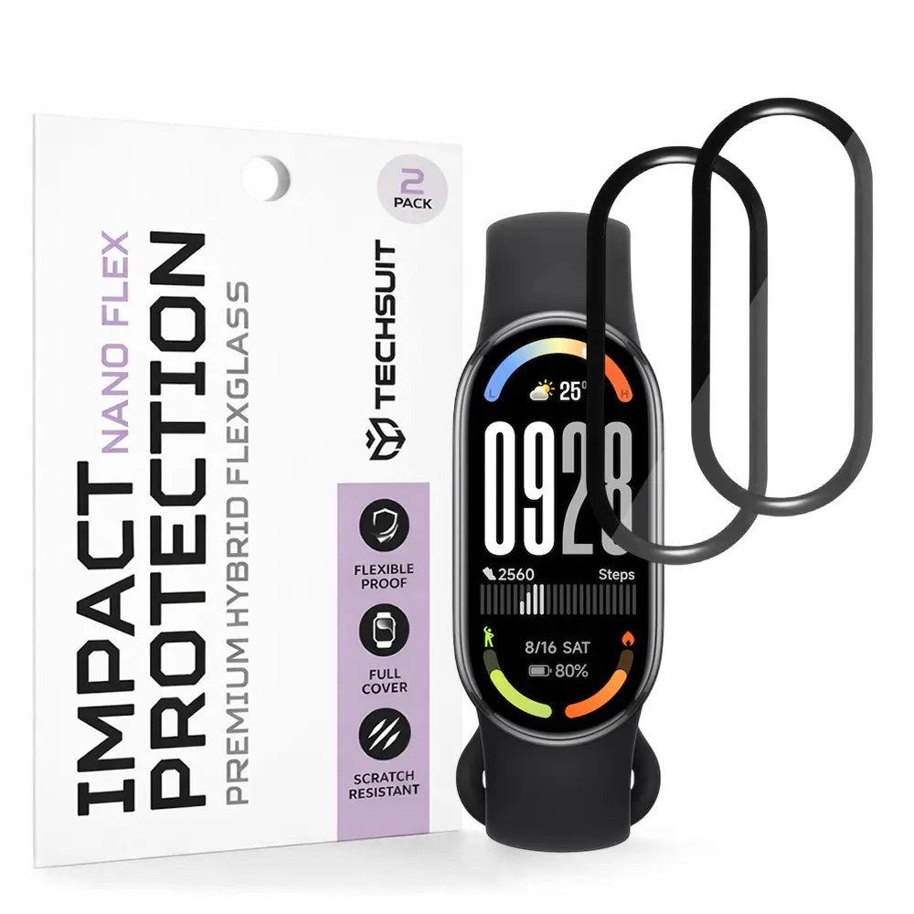 Techsuit Nano Flex, Xiaomi Smart Band 10, 2 kusy, černé
