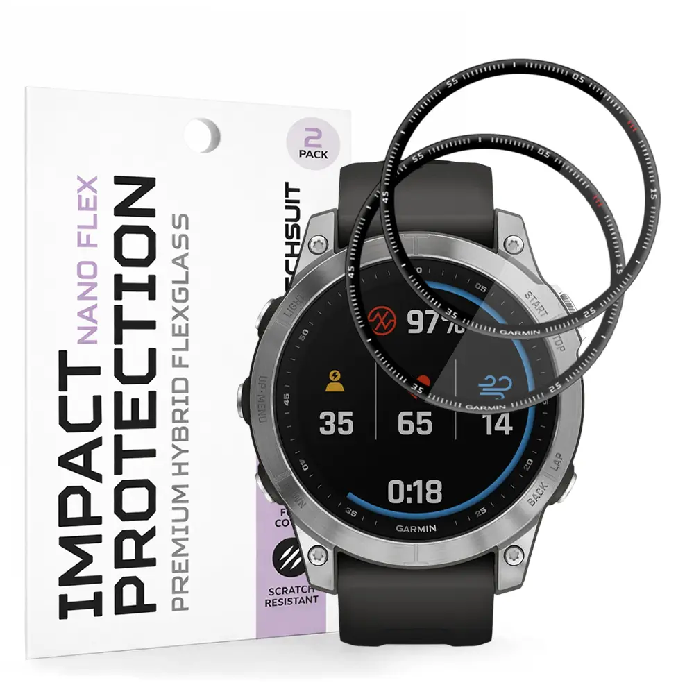 Ochranná fólie Techsuit Nano Flex (2 ks) na Garmin Fenix 7 černá