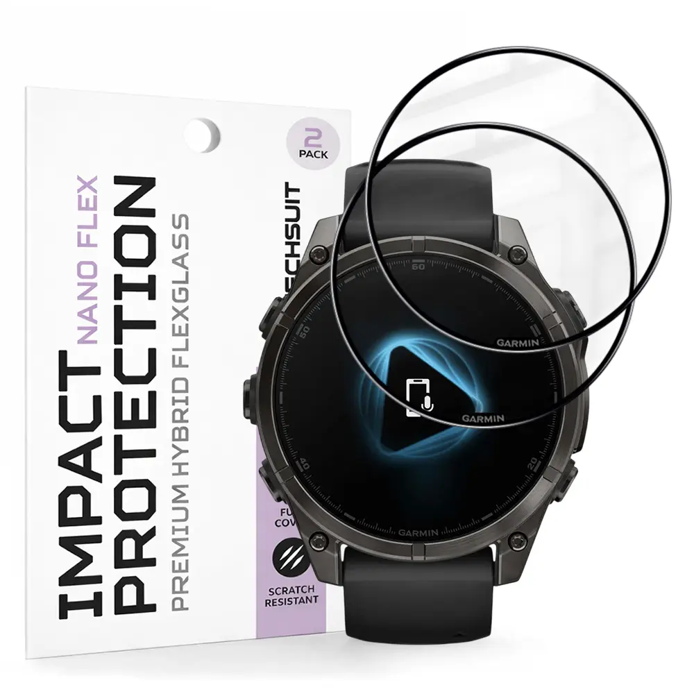 Techsuit Nano Flex, Garmin Fenix 8 / Fenix 8 Pro 47mm, 2 kusy, černé
