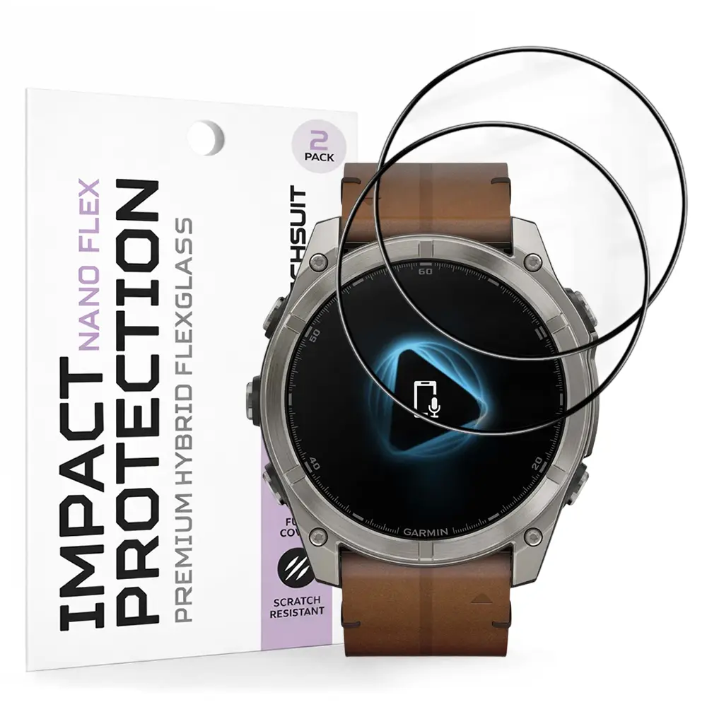 Techsuit Nano Flex, Garmin Fenix 8 / Fenix 8 Pro 51mm, 2 kusy, černé
