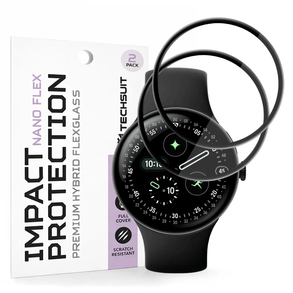 Techsuit Nano Flex, Google Pixel Watch 4 45mm, 2 kusy, černé